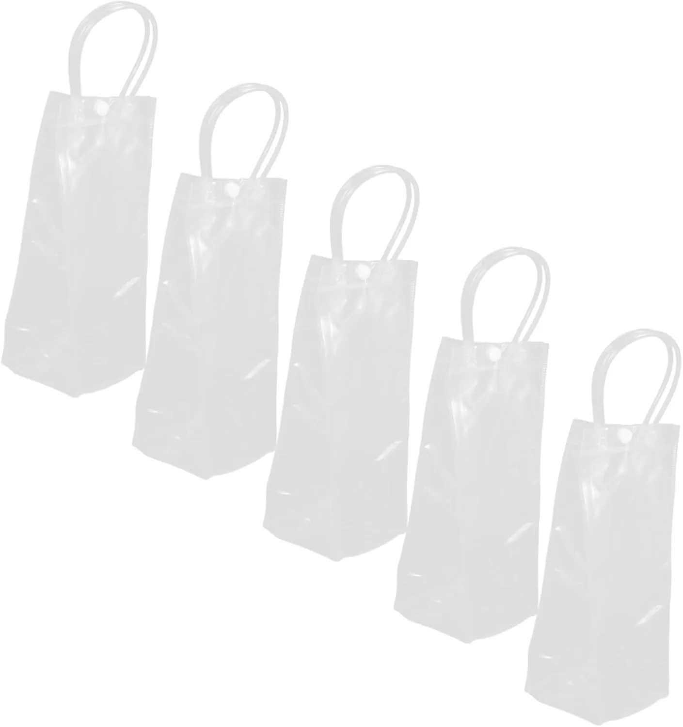 5 Pcs Ice Bucket Bag Bottle Chiller Clear Cooler Bag Ice Bags Wine Chiller Foldable Cooler Bag Wine Cooler Bag Instant Beverage Chiller Transparent