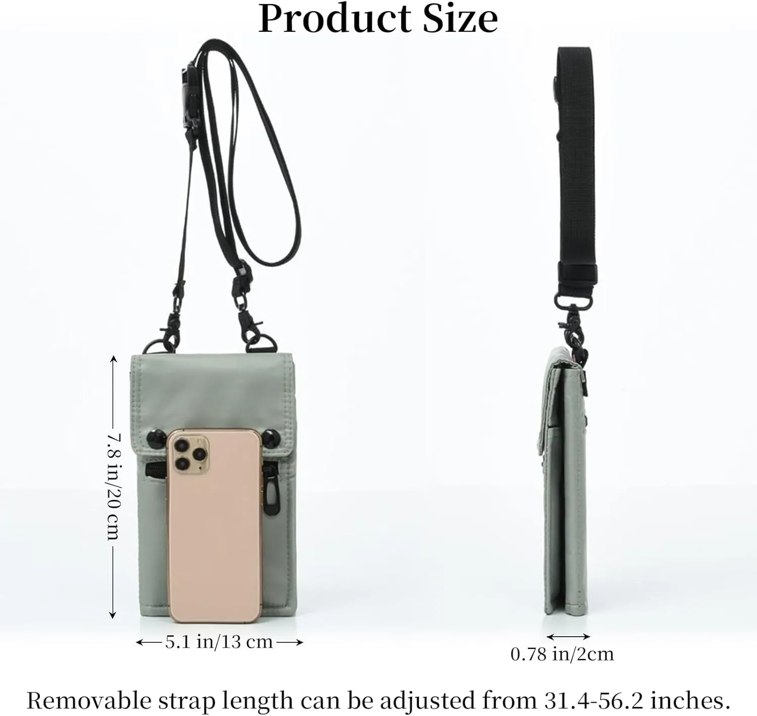 Anti Theft Travel Bag Small Crossbody Phone Purse Foldable Hidden Wallets Wander Bag with Multiple Pockets
