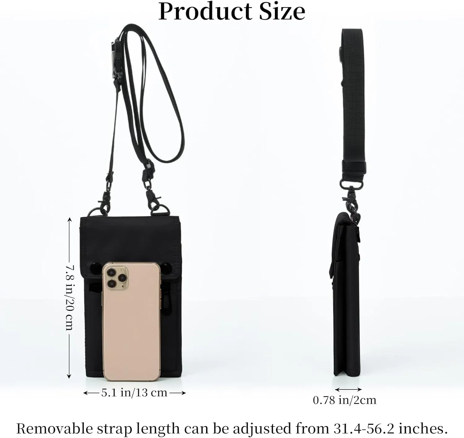 Anti Theft Travel Bag Small Crossbody Phone Purse Foldable Hidden Wallets Wander Bag with Multiple Pockets