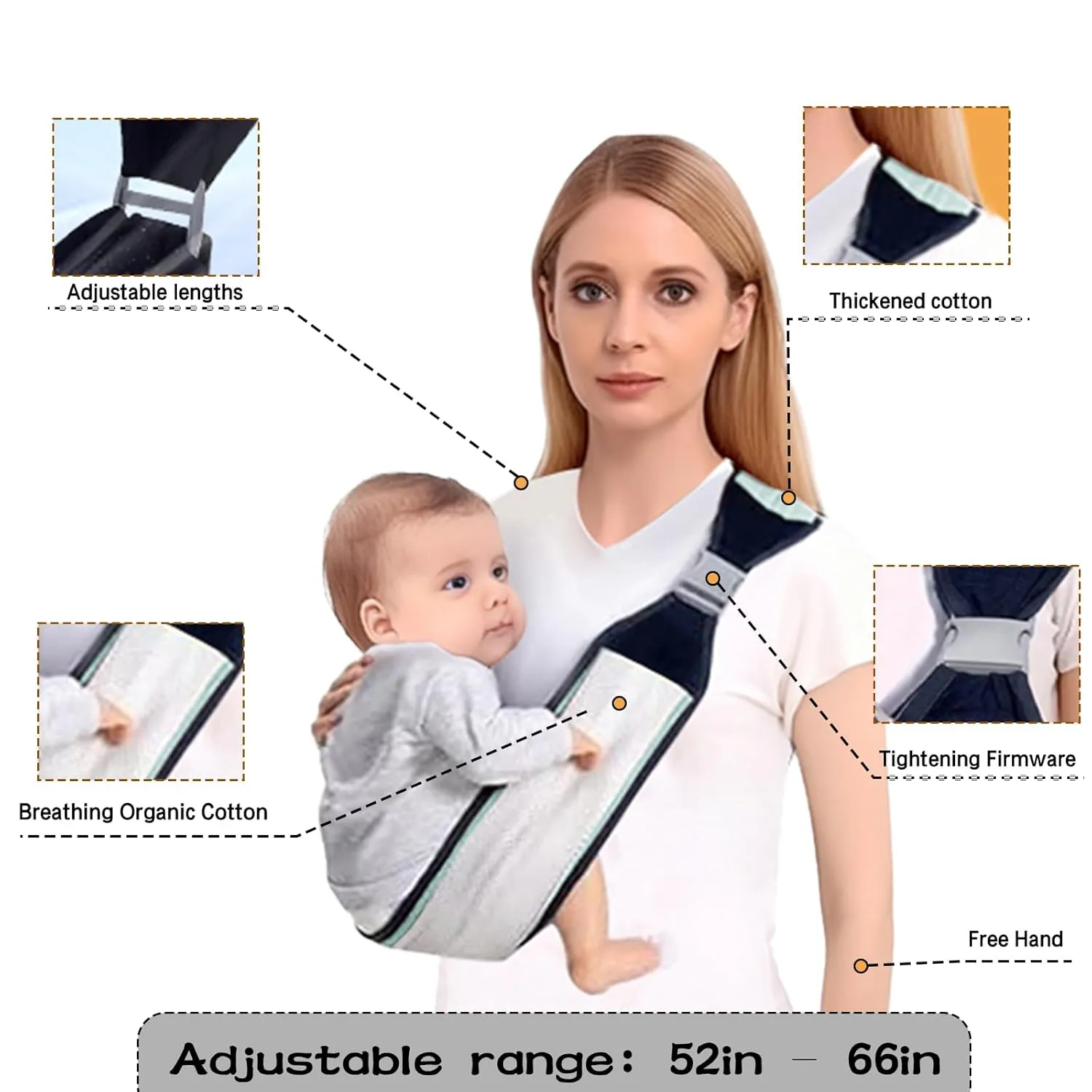 Baby Sling Carrier,Baby Carrier Newborn to Toddler, Adjustable Mesh Breathable Carrier, Infant Hip Seat Carrier for Toddler Sling, Nursing Sling Wrap Carries 7-45 Lbs, Green