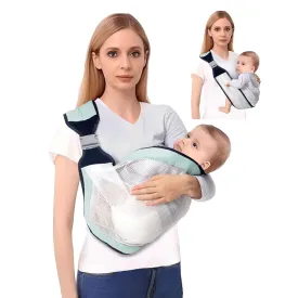 Baby Sling Carrier,Baby Carrier Newborn to Toddler, Adjustable Mesh Breathable Carrier, Infant Hip Seat Carrier for Toddler Sling, Nursing Sling Wrap Carries 7-45 Lbs, Green