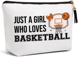 Basketball Gifts for Women Makeup Bag, Basketball Coach Gifts, Funny Basketball Accessories Gifts for Girls Sisters Besties Daughter Waterproof PU Leather Basketball Cosmetic Bag