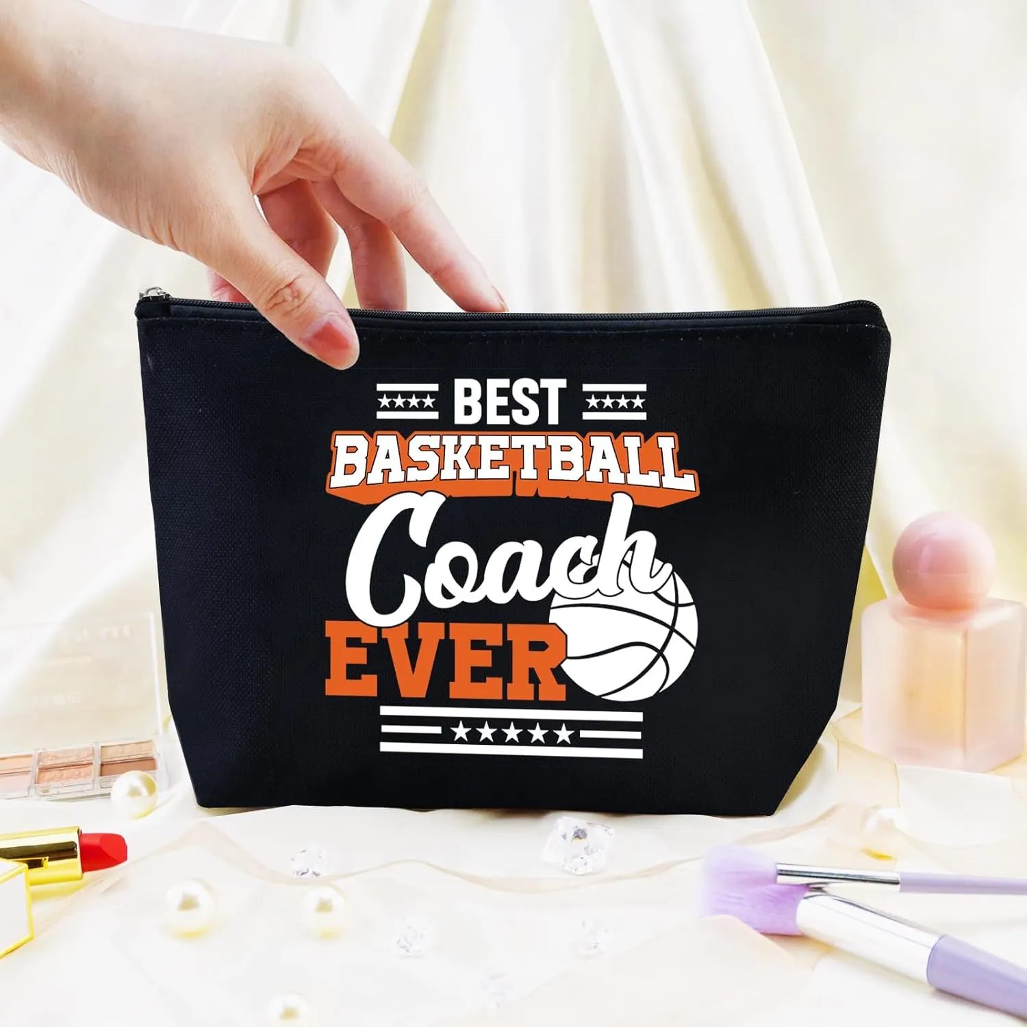 Basketball Woman Bag Basketball Mom Gifts Basketball Coach Gifts Basketball Makeup Bag Gift Basketball Lover Basketball Items Basketball Gift Bags Coach Cool Gifts Basketball Players
