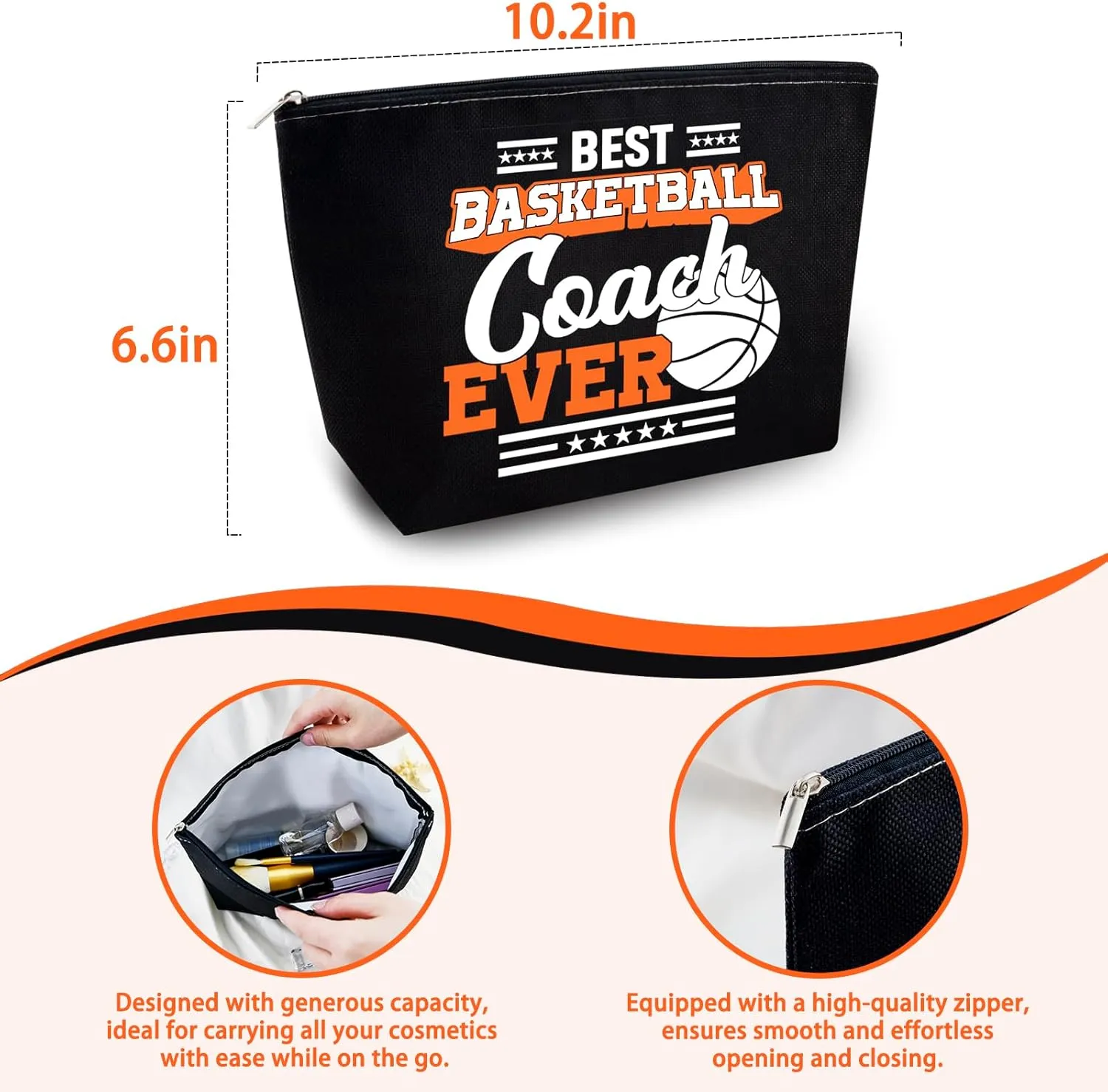Basketball Woman Bag Basketball Mom Gifts Basketball Coach Gifts Basketball Makeup Bag Gift Basketball Lover Basketball Items Basketball Gift Bags Coach Cool Gifts Basketball Players