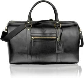 Black 18.5" Central Zip Weekend Bag Adjustable Shoulder Strap