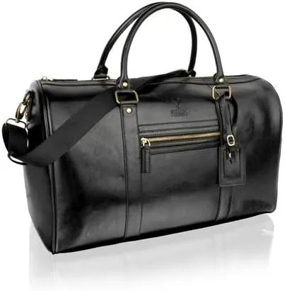 Black 18.5" Central Zip Weekend Bag Adjustable Shoulder Strap