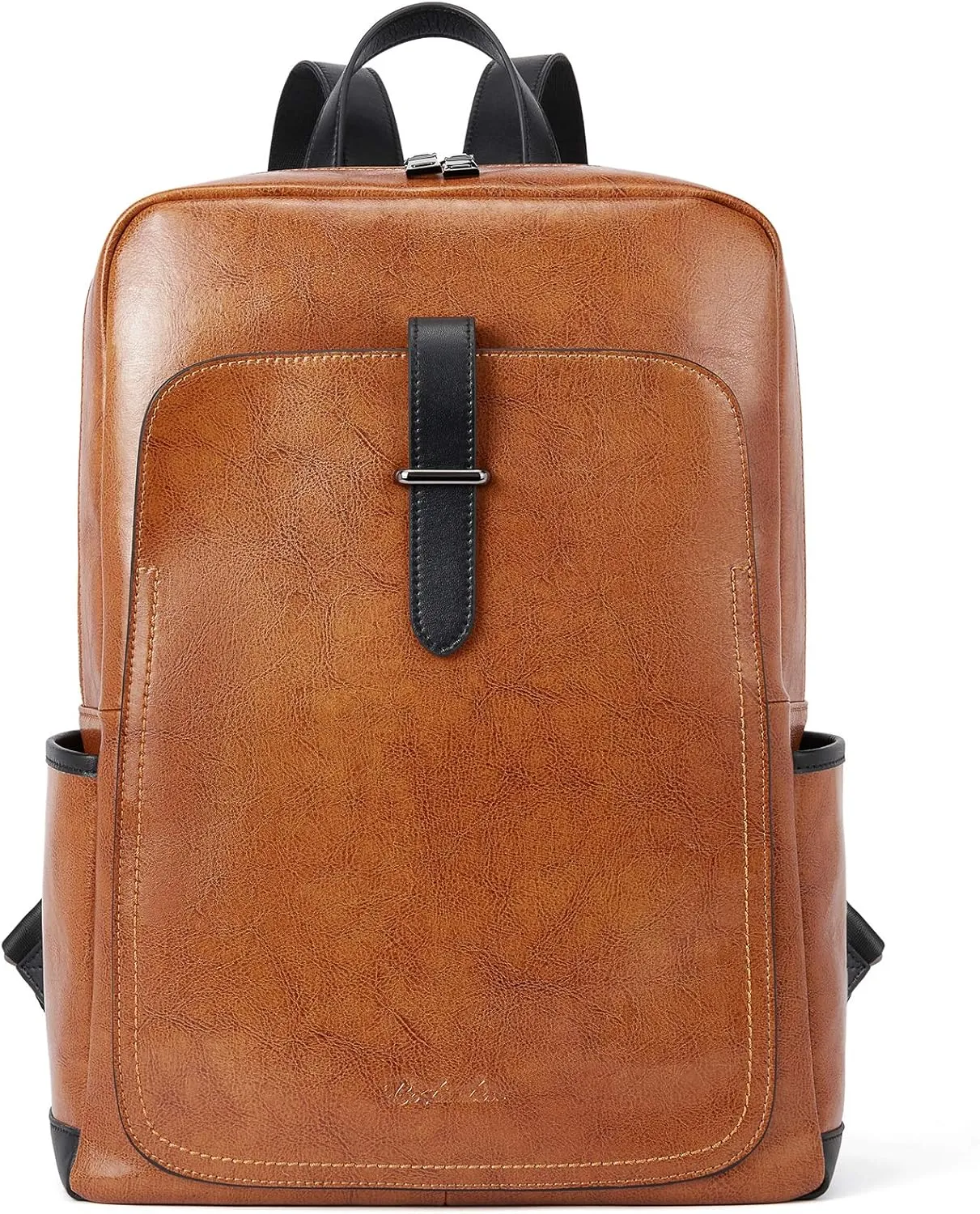 BOSTANTEN Leather Laptop Backpack for Women,15.6 inch Computer Backpack Purse College Daypack Work Travel Bag Brown