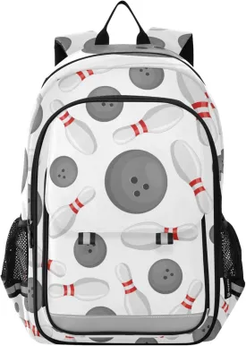 Bowling Sports Backpack Lightweight Bookbags Travel Laptop Backpack College School Computer Bag with Reflective Stripes