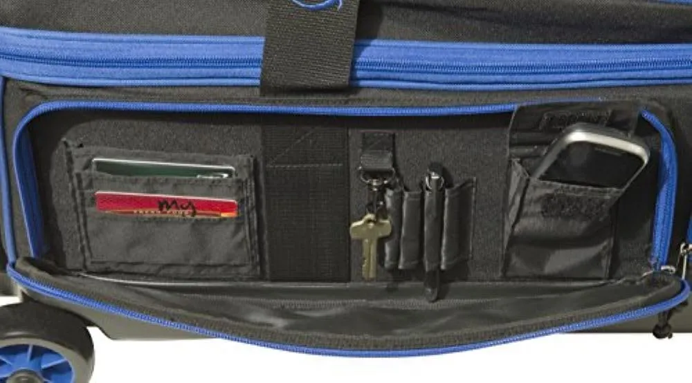 BSI Dash Roller Bowling Bag with Smooth Rolling Wheels, Padded Ball Compartment, Retractable Locking Handle, & Shoe Pocket