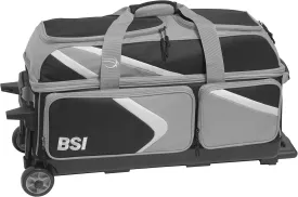 BSI Dash Roller Bowling Bag with Smooth Rolling Wheels, Padded Ball Compartment, Retractable Locking Handle, & Shoe Pocket