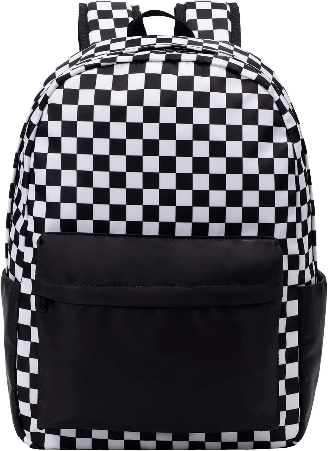 Checkered Backpack - School Backpack for Kids, Large Capacity, Waterproof, Lightweight, Black