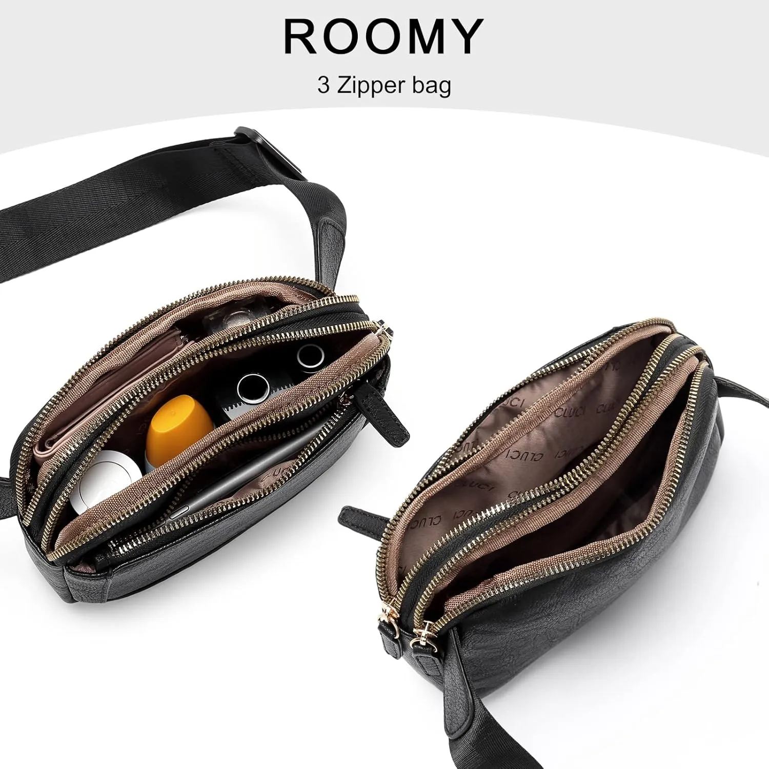 CLUCI Belt Bag for Women, Mini Everywhere Crossbody Waist Bag Adjustable Strap, Vegan Leather Women's Fanny Pack