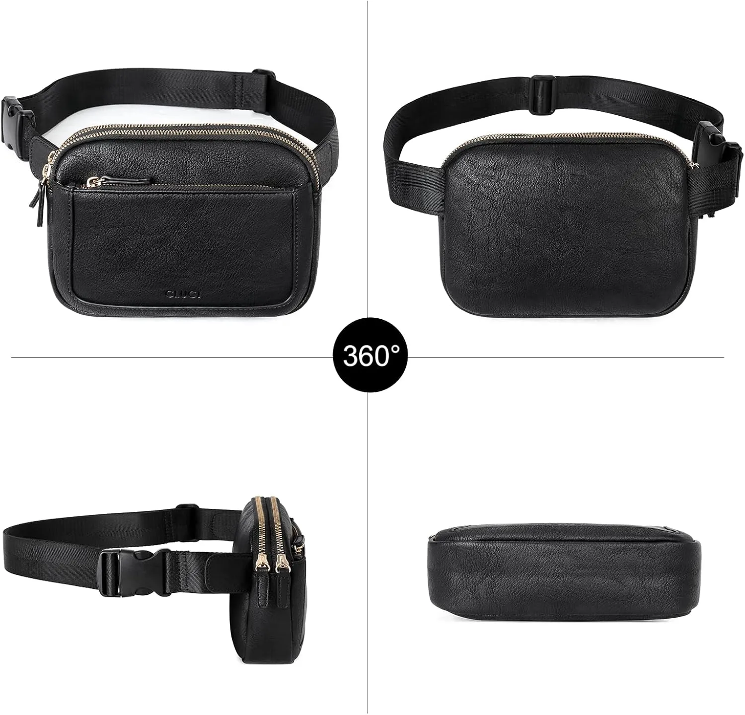 CLUCI Belt Bag for Women, Mini Everywhere Crossbody Waist Bag Adjustable Strap, Vegan Leather Women's Fanny Pack