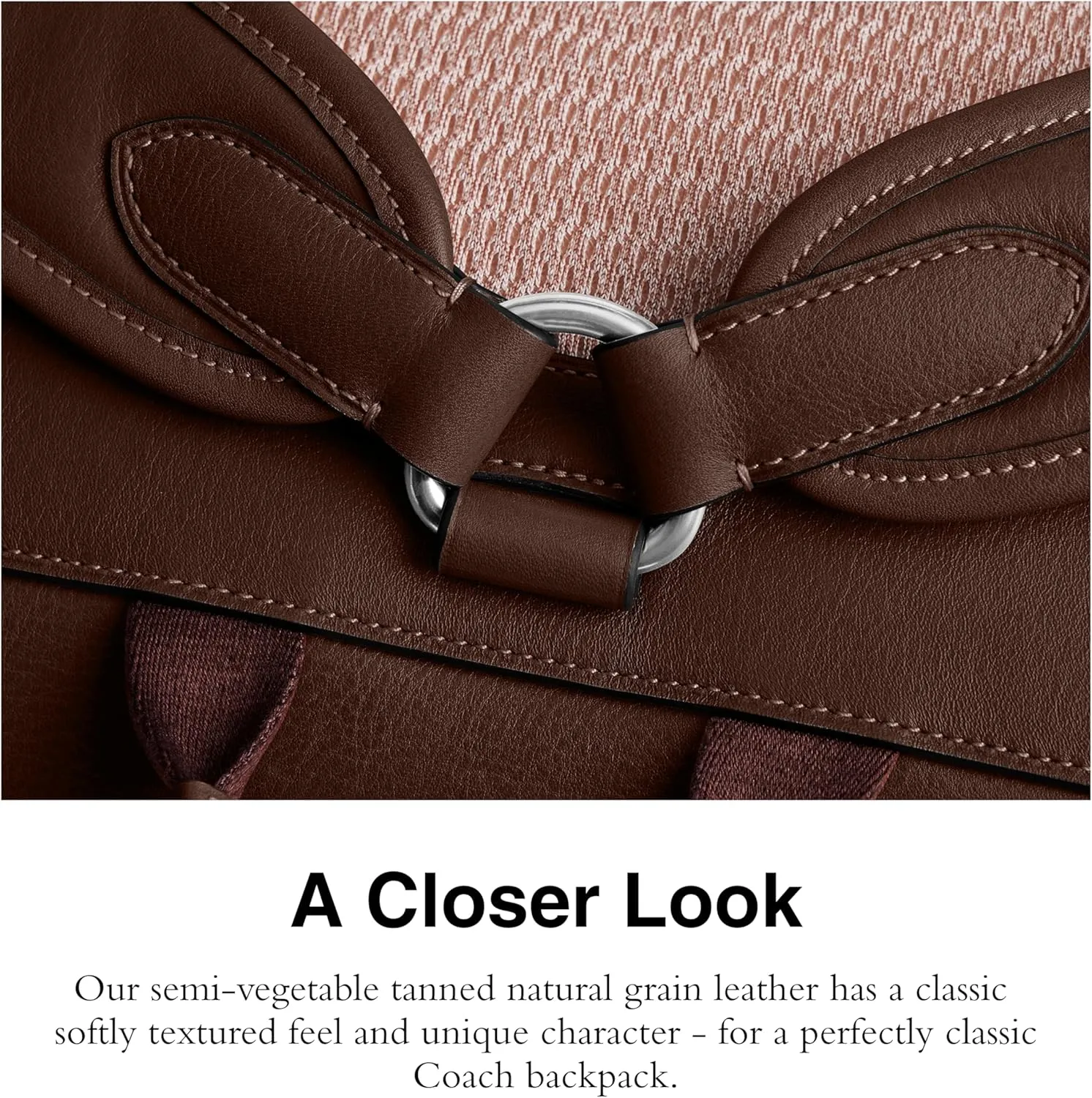 COACH Men's Hitch Backpack in Natural Full-Grain Leather, Maple, One Size