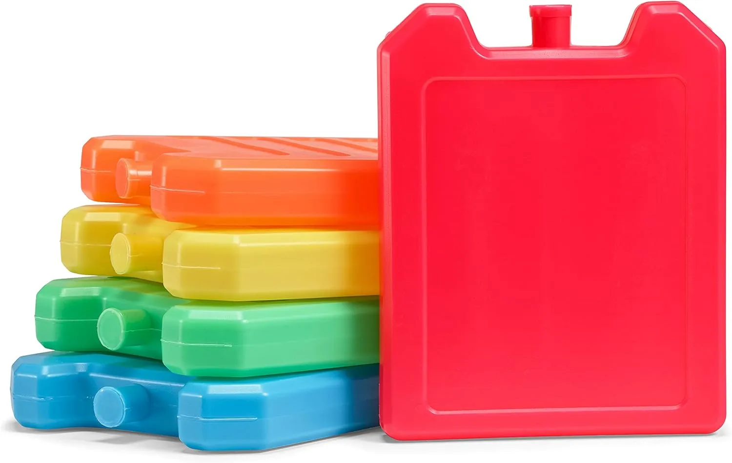 Cool Coolers by Fit   Fresh, 5 Pack Days of the Week Ice Blocks, Compact Reusable Ice Packs for Lunch Boxes & Coolers, Multi Colored