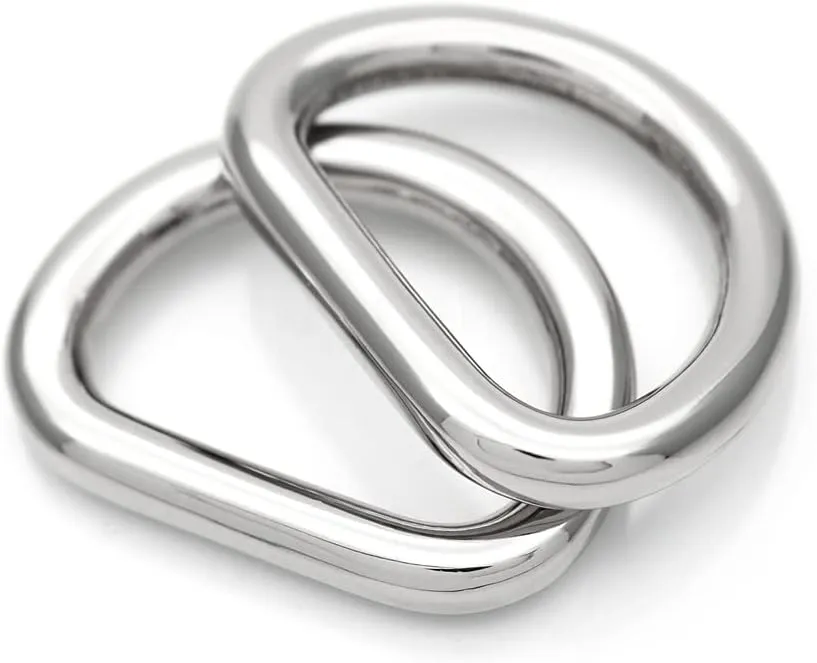 CRAFTMEMORE 6pcs D-Ring Findings Purse Belt Strap Loop Quality Finish Purse Making D Rings SCD1