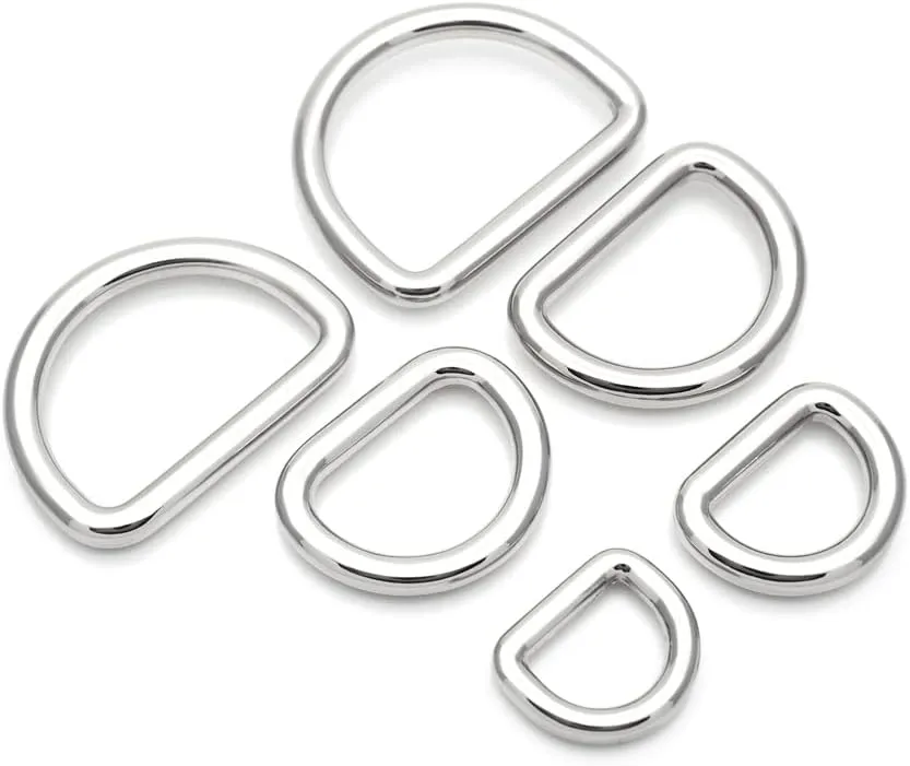 CRAFTMEMORE 6pcs D-Ring Findings Purse Belt Strap Loop Quality Finish Purse Making D Rings SCD1