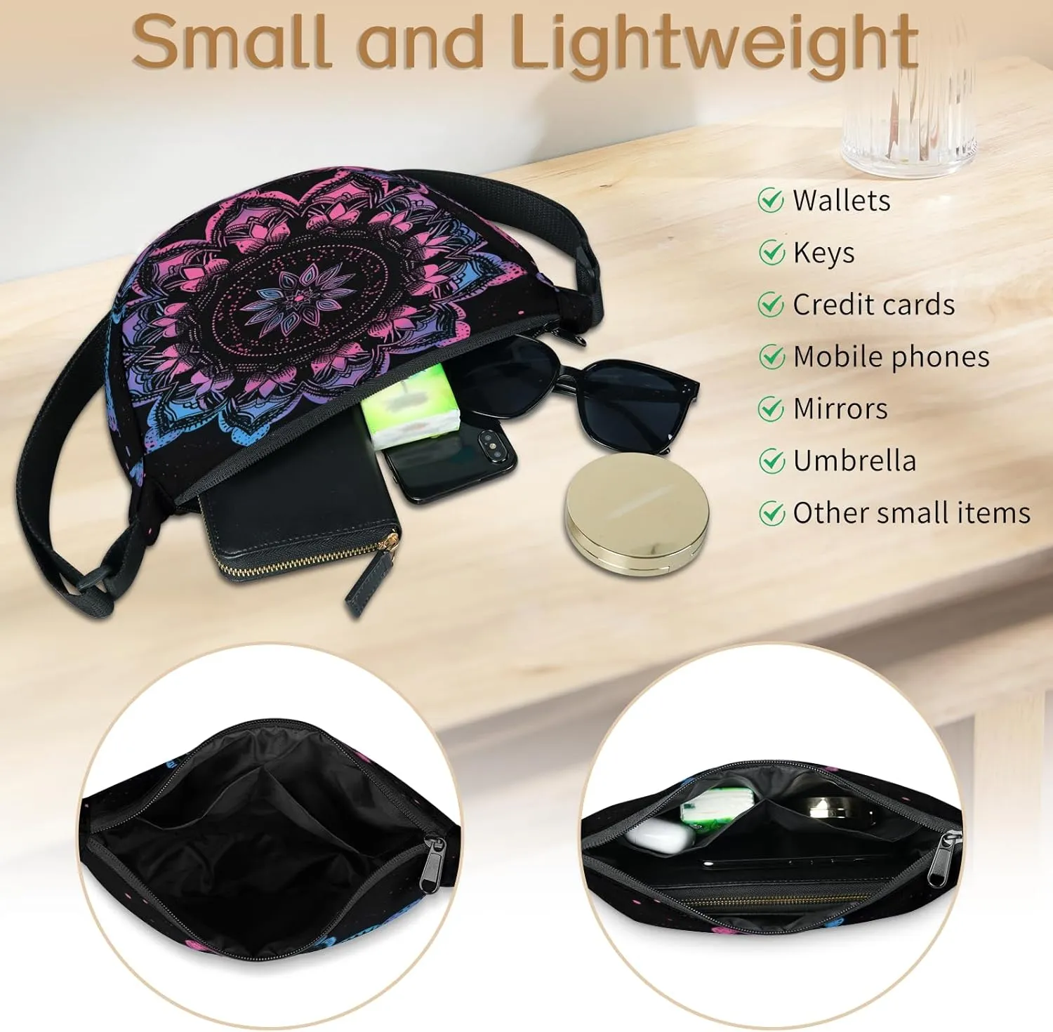 Crescent Crossbody Bag for Women Men, Lightweight Small Sling Hobos Dumpling Bag Crescent Purse, Crescent Moon Bags