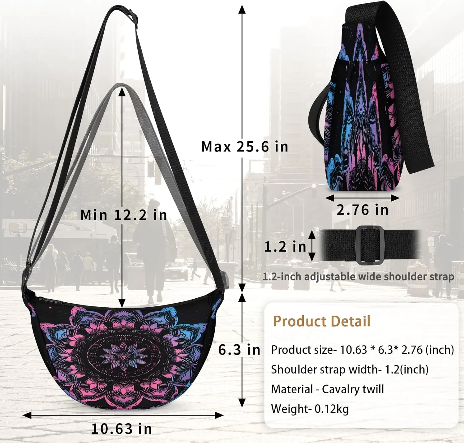 Crescent Crossbody Bag for Women Men, Lightweight Small Sling Hobos Dumpling Bag Crescent Purse, Crescent Moon Bags