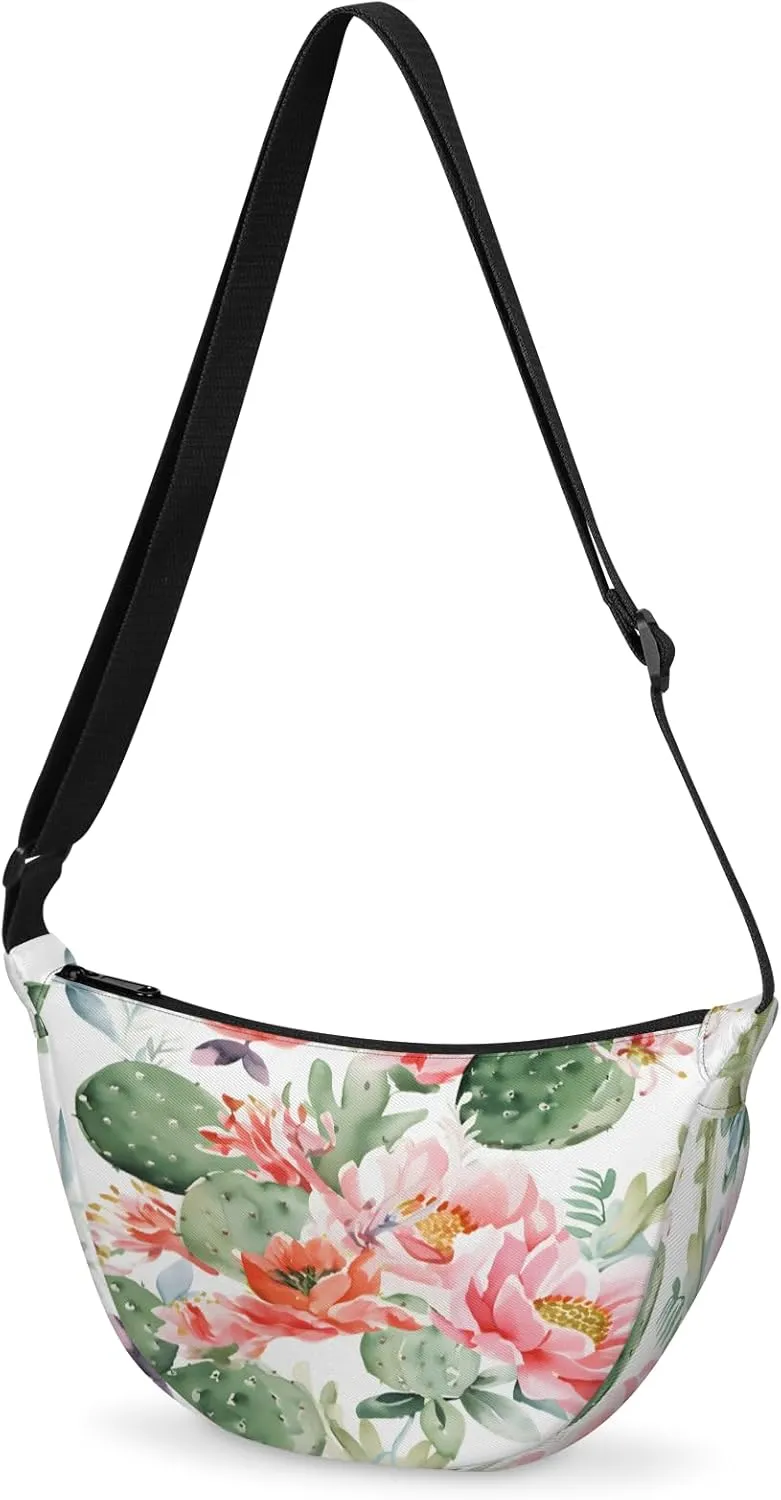 Crescent Crossbody Bag for Women Men, Lightweight Small Sling Hobos Dumpling Bag Crescent Purse, Crescent Moon Bags