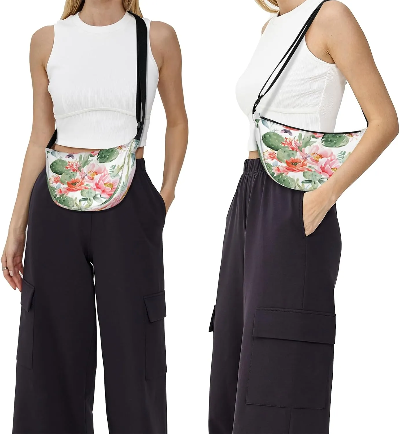 Crescent Crossbody Bag for Women Men, Lightweight Small Sling Hobos Dumpling Bag Crescent Purse, Crescent Moon Bags