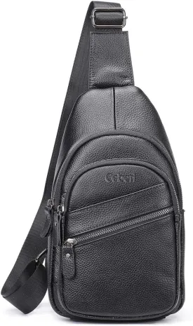Crossbody Anti-Theft Sling Bag for Men Women,Casual Shoulder Backpack Waterproof Chest Daypack with USB Charging Hole (BLACK3)