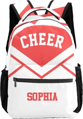 Custom Cheer Cheerleader Light Red Personalized Causual Shoulder Bag Sports Leisure Camping Backpack for Women Men
