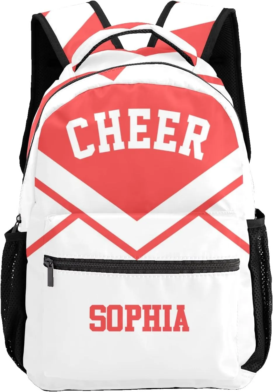 Custom Cheer Cheerleader Light Red Personalized Causual Shoulder Bag Sports Leisure Camping Backpack for Women Men