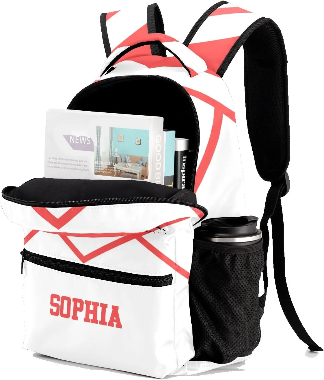 Custom Cheer Cheerleader Light Red Personalized Causual Shoulder Bag Sports Leisure Camping Backpack for Women Men