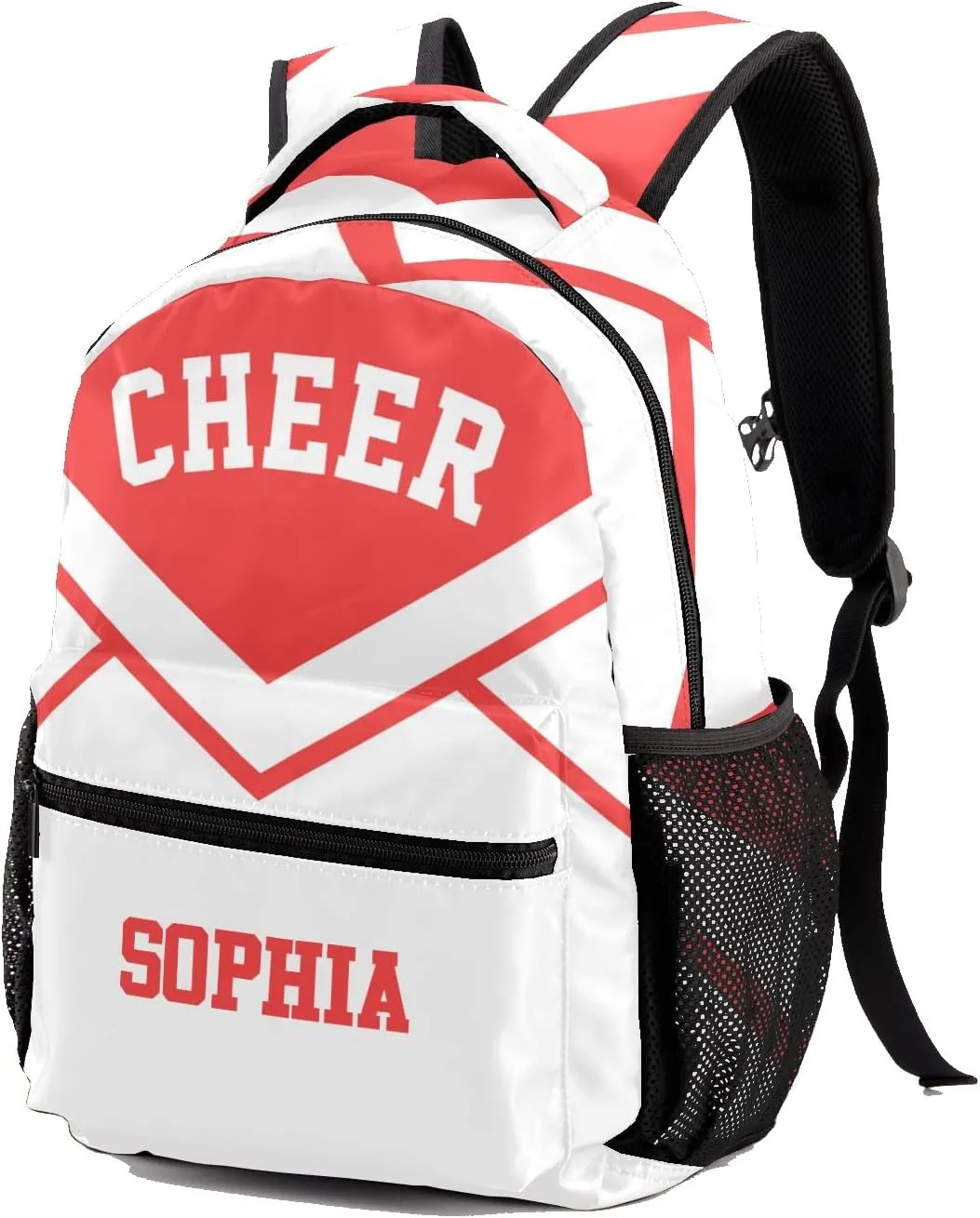 Custom Cheer Cheerleader Light Red Personalized Causual Shoulder Bag Sports Leisure Camping Backpack for Women Men