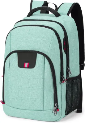Della Gao Travel Laptop Backpack, Anti Theft Backpack for Men and Women with USB Charging Port Business Computer Backpack Bag (Green, 15.6 Inch)