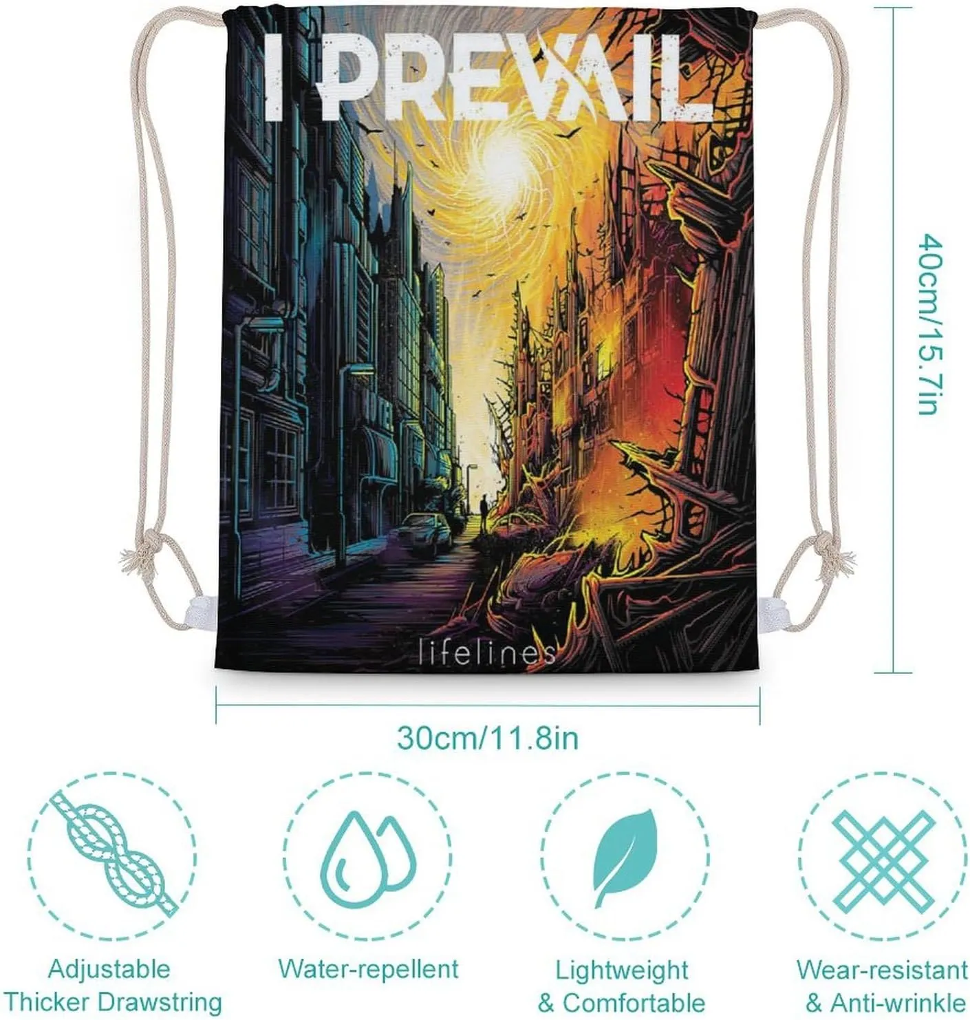 Drawstring Backpack Bag,Gym Drawstring Bags Swim Bag for Men Women Distinct Showy for Prevail Mirage I Life 30x40cm