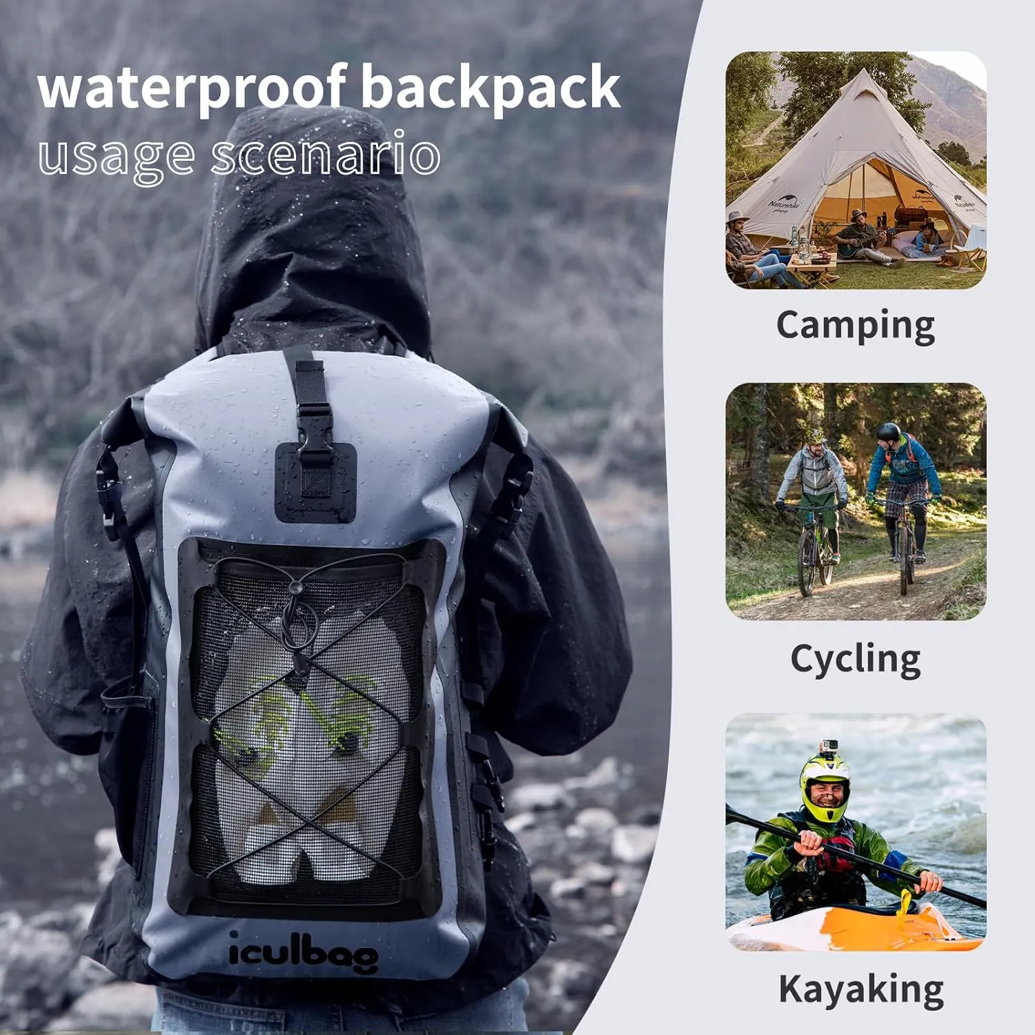 Dry Bags Waterproof Backpack for Women Men Travel Dry Bag Backpack Warterproof Bag for Kayaking Beach Boating 30L/40L
