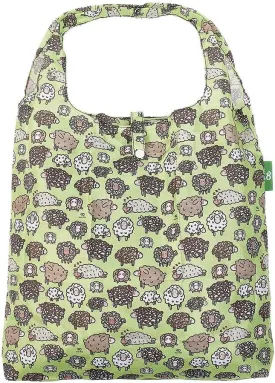 ECO CHIC Foldable Reusable Grocery Bags - Lightweight, Recycled & Reusable Shopping Bag - Waterproof Packable Tote