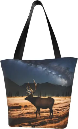 Elk in the meadow Women's Fashion Single Shoulder Handbags, Suitable for Weekend Travel Shopping Single Shoulder Bag Crossbody Shoulder Bag