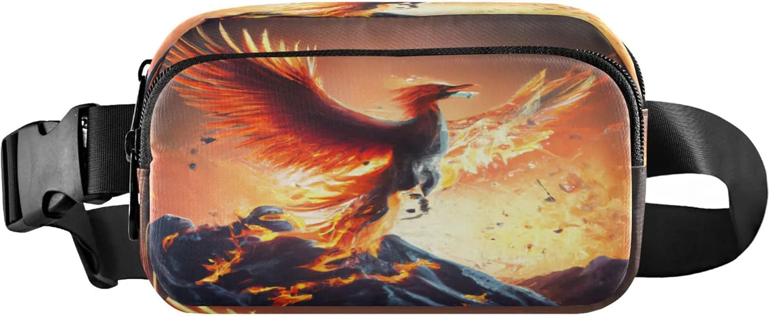 Exnundod Fanny Waist Pack Phoenix Rising From Ashes Sling Pack Croobody Bag Fashion Belt Bag Water-resistant for Running Hiking Travel