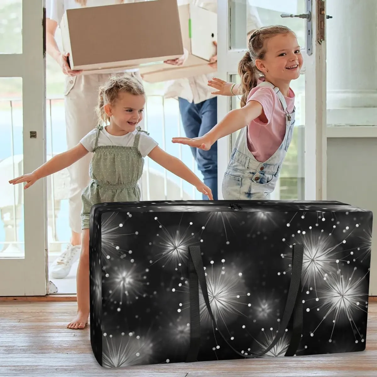 Extra Large Moving Bags Flying Dandelion Storage Bags with Handles and Zippers Large Packing Bags for Space Saving Storage Totes Moving Supplies