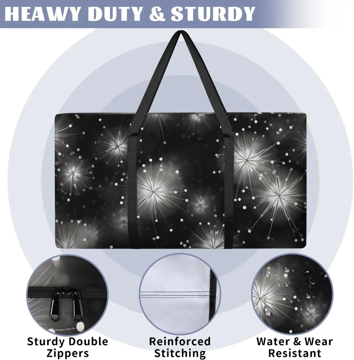 Extra Large Moving Bags Flying Dandelion Storage Bags with Handles and Zippers Large Packing Bags for Space Saving Storage Totes Moving Supplies