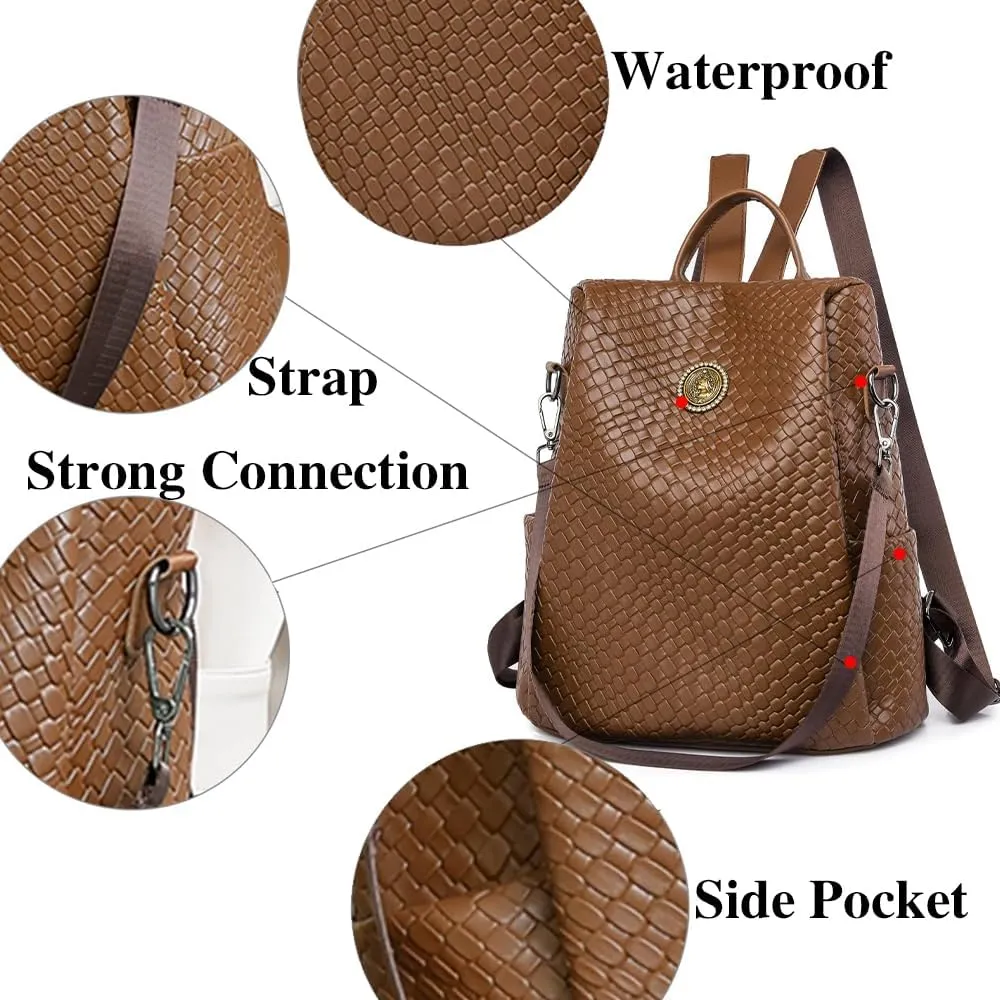 Fashion Backpack Purse for Women Waterproof Large Leather Anti-theft Travel Hiking Backpack Shoulder Bag Handbag
