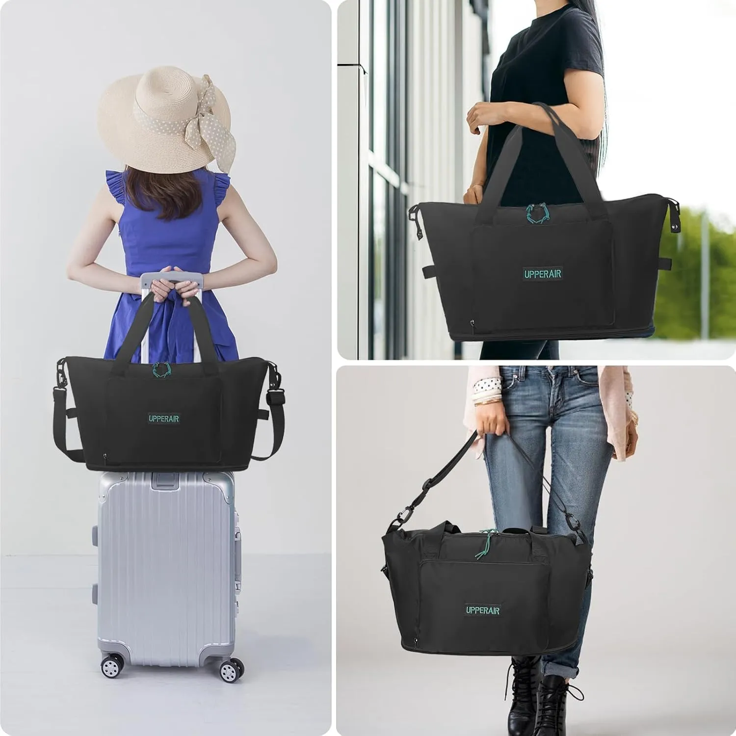 Foldable Travel Duffel Bag Expandable collapsible Luggage Large Capacity Lightweight Oxford Fabric Waterproof Men and Women