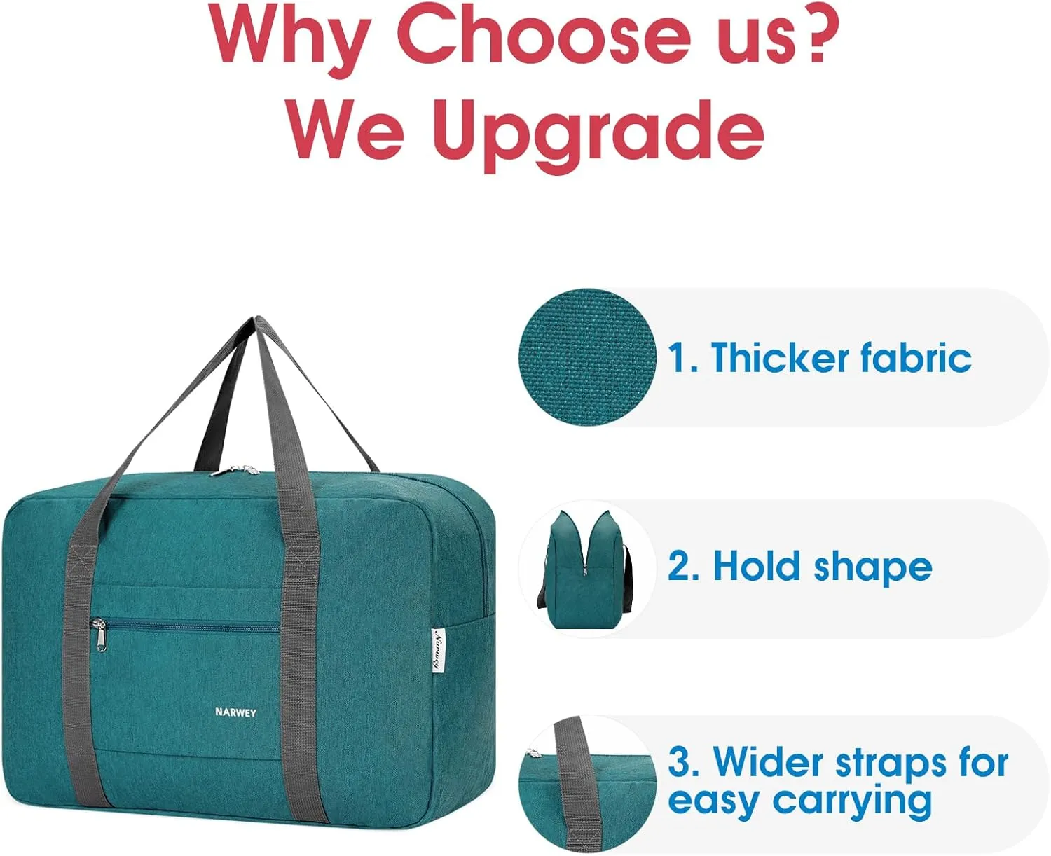 For Spirit Airlines Personal Item Bag 18x14x8 Foldable Travel Duffel Bag Tote Carry on Luggage Duffle Overnight for Women and Men