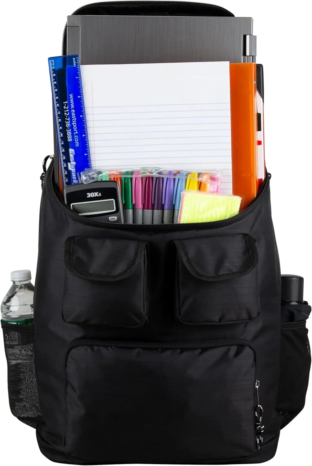 FUEL Storm Multi-Pocket Cargo Travel Backpack Luggage Bag with Top-Loader Entry, Black