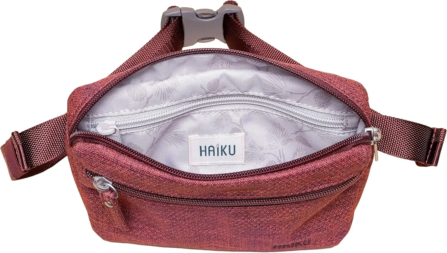 Haiku Hopper | Waist, Hip, Fanny Pack, Belt Bag Purse | with adjustable belt Clip | Poppy Berry