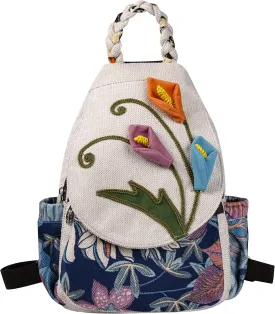 HUANGGUOSHU Bohemian Knit Backpack - Handcrafted, Multi-Pocket, Anti-Theft Pocket - Ideal Gift for Girls, Moms, and Students - Travel Essential for Fashionable Women-Flower Backpack