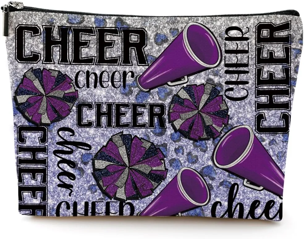 Inspirational Cheer Stuff Cheerleader Gifts Makeup Bag Cheer Gifts Cosmetic Bag Cheer Bag Cheerleading Gifts for Women Her Girls Daughter Sister Coach Niece Christmas Thanksgiving Birthday