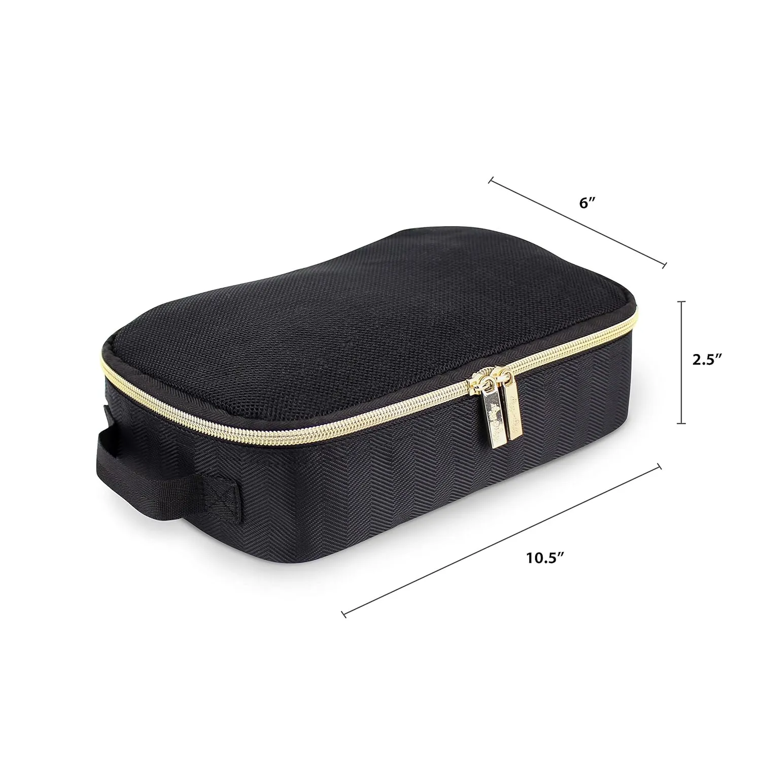 Itzy Ritzy Packing Cubes For Travel  Set of 3 Packing Cubes or Travel Organizers; Each Cube Features a Mesh Top, Double Zippers and a Fabric Handle (Black with Gold Hardware)