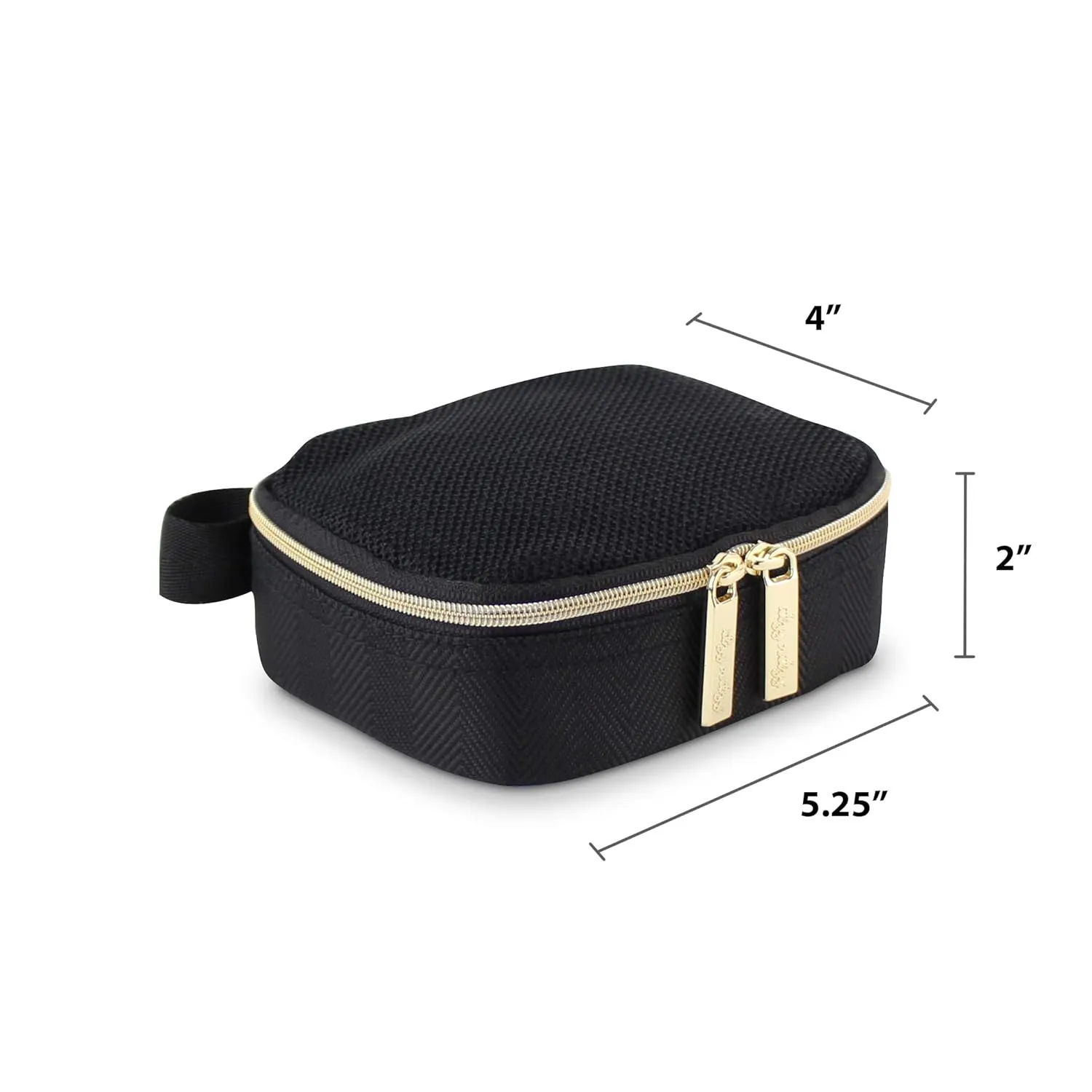 Itzy Ritzy Packing Cubes For Travel  Set of 3 Packing Cubes or Travel Organizers; Each Cube Features a Mesh Top, Double Zippers and a Fabric Handle (Black with Gold Hardware)