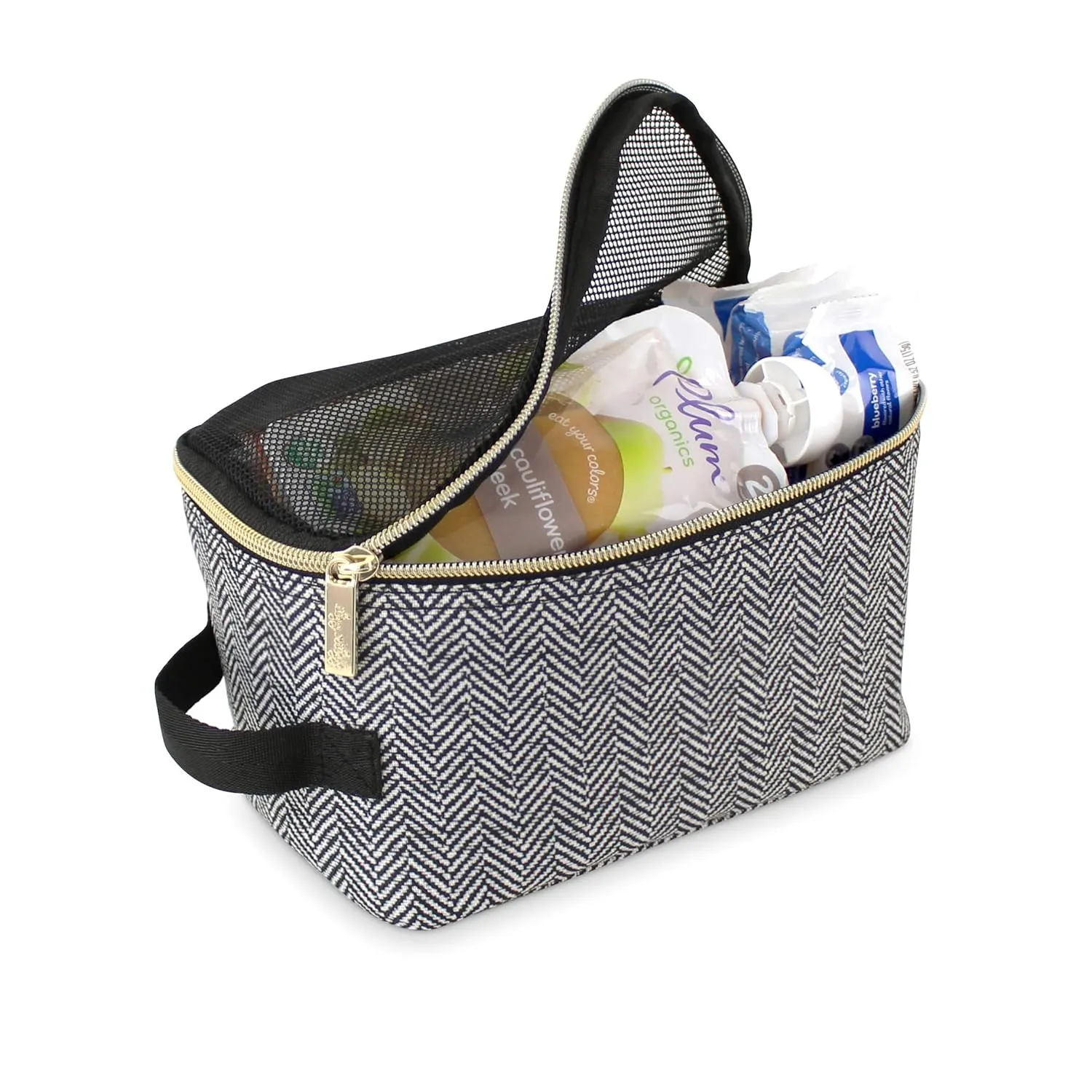 Itzy Ritzy Packing Cubes For Travel  Set of 3 Packing Cubes or Travel Organizers; Each Cube Features a Mesh Top, Double Zippers and a Fabric Handle (Coffee and Cream)