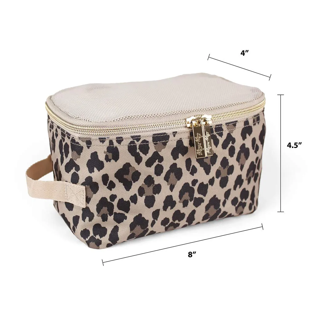 Itzy Ritzy Packing Cubes For Travel  Set of 3 Packing Cubes or Travel Organizers; Each Cube Features a Mesh Top, Double Zippers and a Fabric Handle (Leopard)