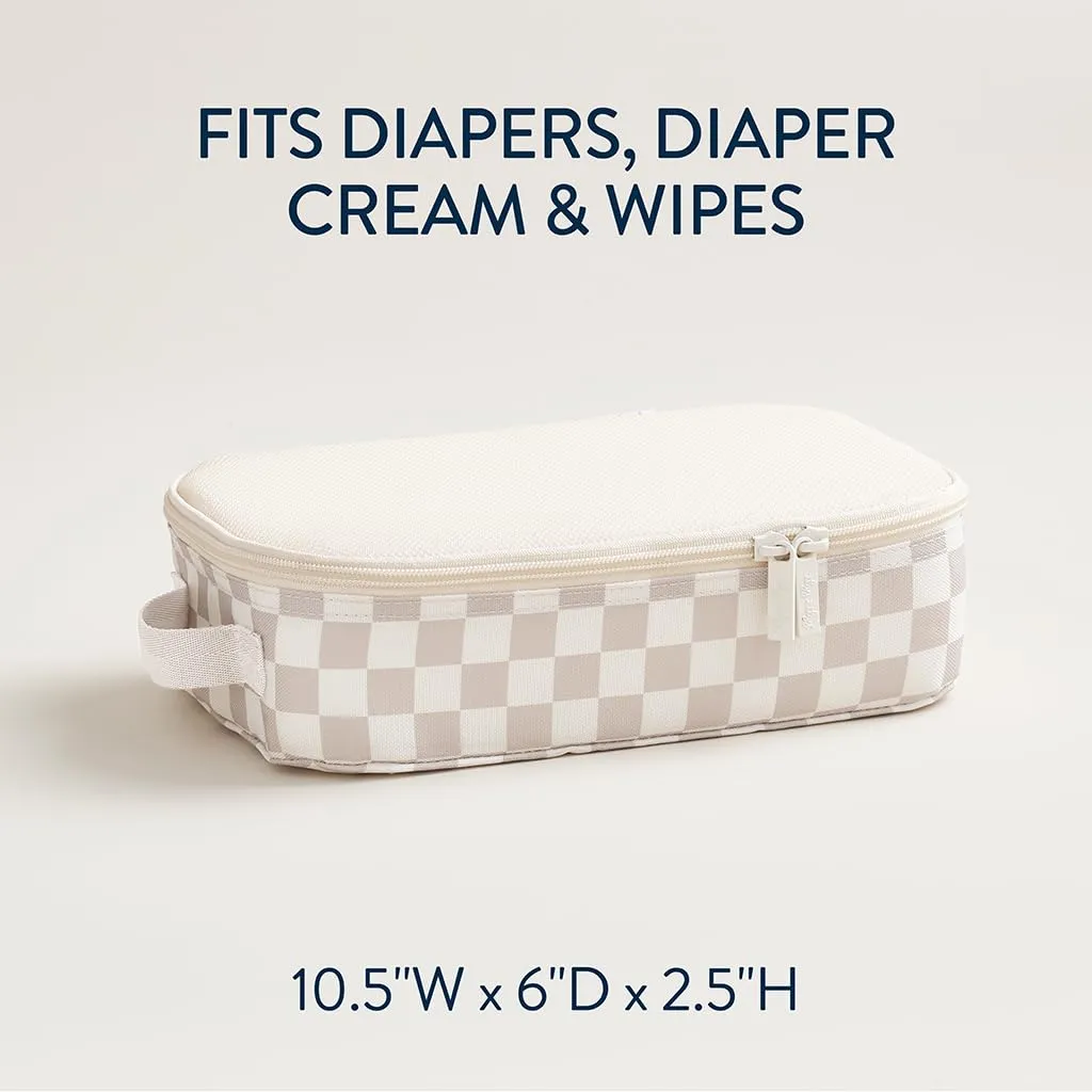 Itzy Ritzy Packing Cubes for Travel  Set of 3 Packing Cubes or Travel Organizers; Each Travel Cube Features a Mesh Top, Double Zippers and a Fabric Handle (Checkerboard)